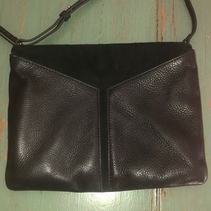 Stella & Dot black leather & suede crossbody